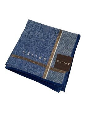 Celine NWT Cotton Scarf Paisley Motif Embroidered